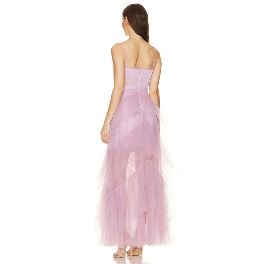 BCBGMaxAzria Tiered Tulle Evening Gown - Picture 3 of 8
